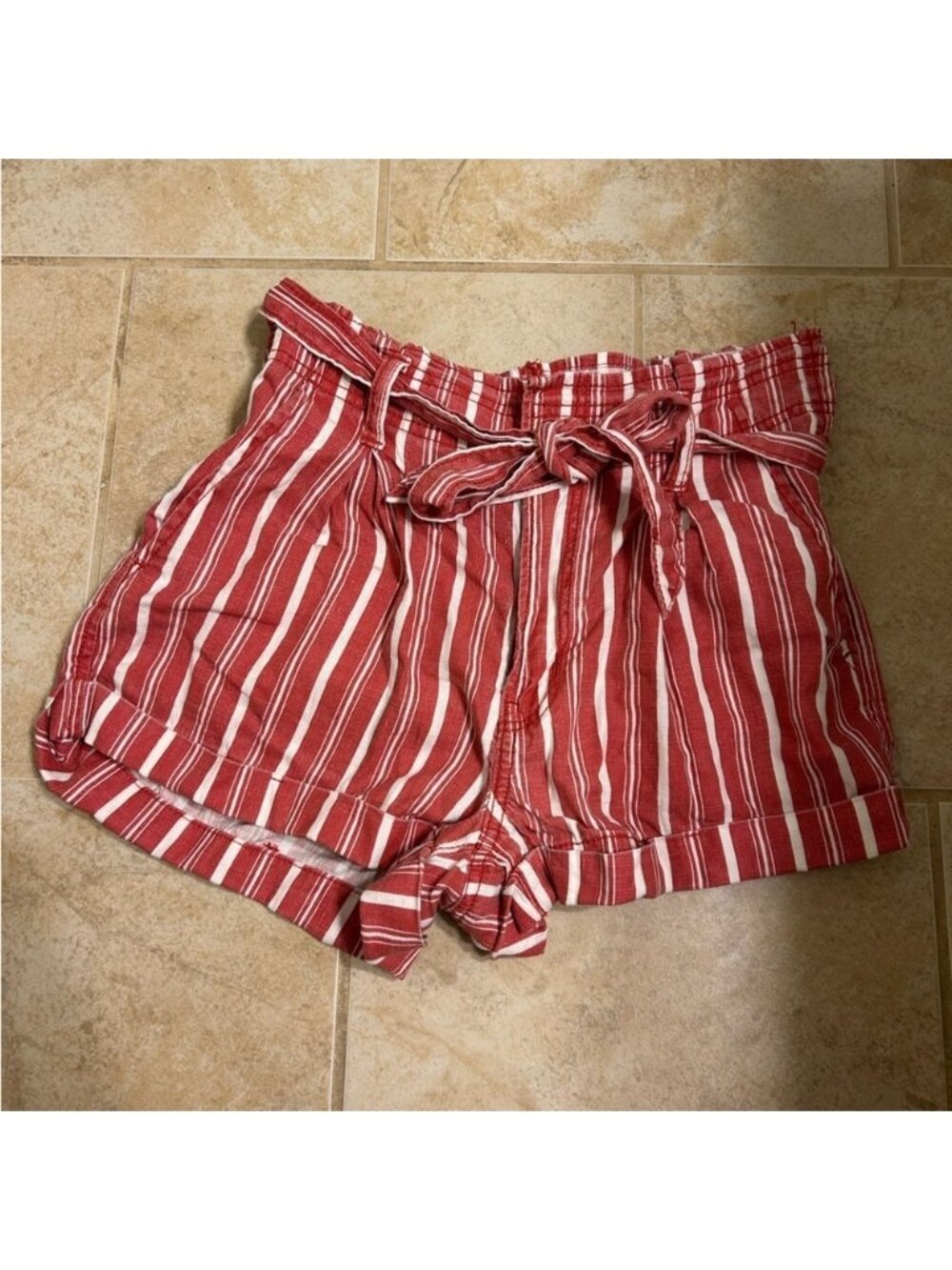 American Eagle Outfitters Striped Red Women's Shorts